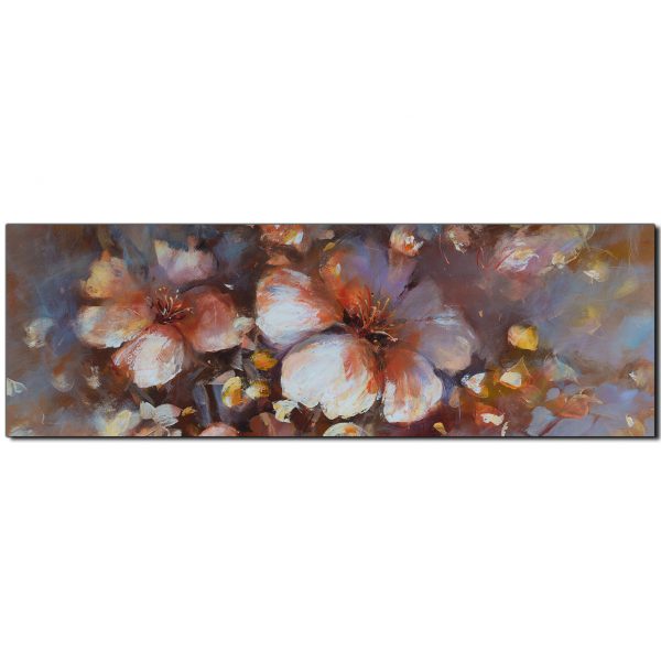 Obraz na plátně - Květ mandlí, reprodukce ruční malby - panoráma